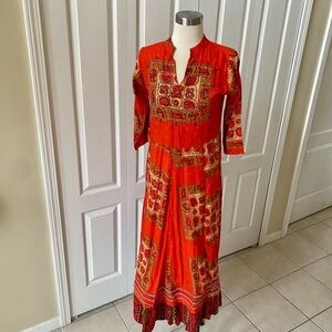 Anarkali gown Kurt Bohemian Print Maxi Dress new